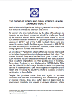 Statement by UWONET on the Plight of Medical Interns