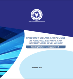 Hand Book on Laws and Policies at National Regional and International Level GBV 2017