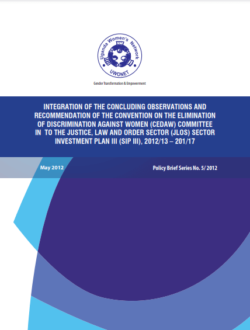 Intergration of the Concluding Observations and Recommendations of the CEDAW Committee into the JLOS-SIP-III