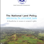 The National Land Policy Addressing the Unfinished Tasks.