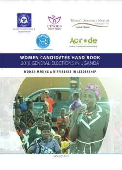 Women  Candidates Hand Book 2016 General Elections in Uganda.