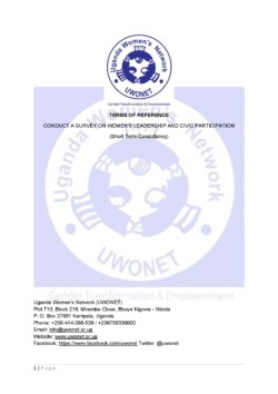 (Short Term Consultancy) – Conduct a Survey on Women’s Leadership and Civic Participation