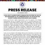 A CIVIL SOCIETY/WOMEN’S RIGHTS ORGANIZATION STATEMENT ON THE 25TH ANNIVERSARY OF THE COMMEMORATION OF UNSCR 1325 IN UGANDA