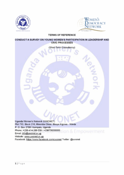TERMS OF REFERENCE – SURVEY ON YOUNG WOMEN’S PARTICPATION CIVIC PROCESSES