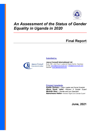 An Assessment of the Status of Gender Equality in Uganda in 2020