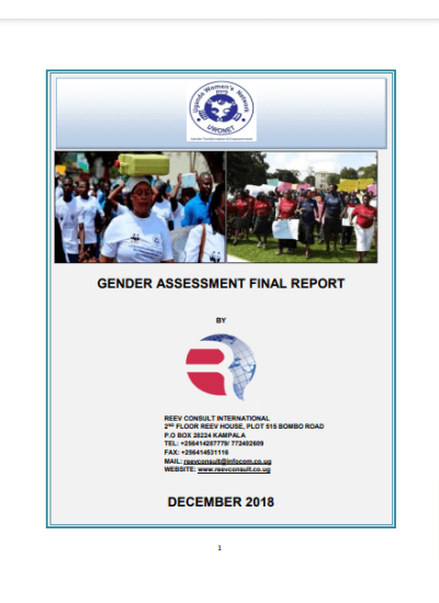 Final  Gender Assessment Report  for UWONET 2018