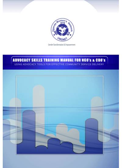 Advocacy Skills Training Manual for NGOs and CBOS(2013)