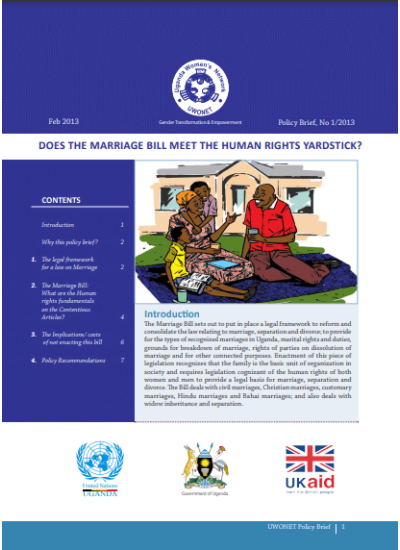 Does the Marriage Bill Meet the Human Rights Yardstick 2013