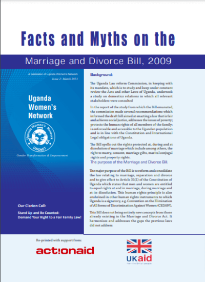 Facts and Myths on the Marriage and Divorce Bill 2009 Issue2(2013)