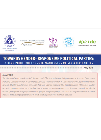 Towards Gender Responsive Political Parties