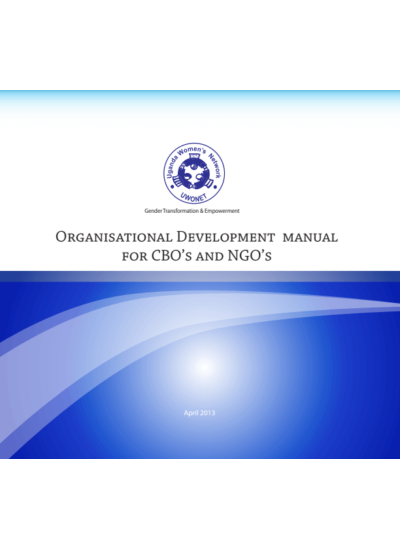 Ogranisational Develpoment Manual for CBOS and NGOS 2013