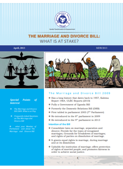 Marriage and Divorce Bill 2013.